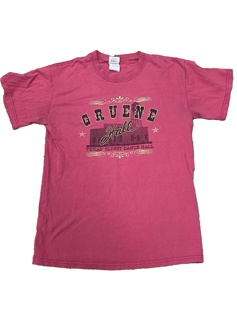 Gruene Hall Texas Oldest Dance Hall Pink Graphic T-Shirt Men’s Size S Western